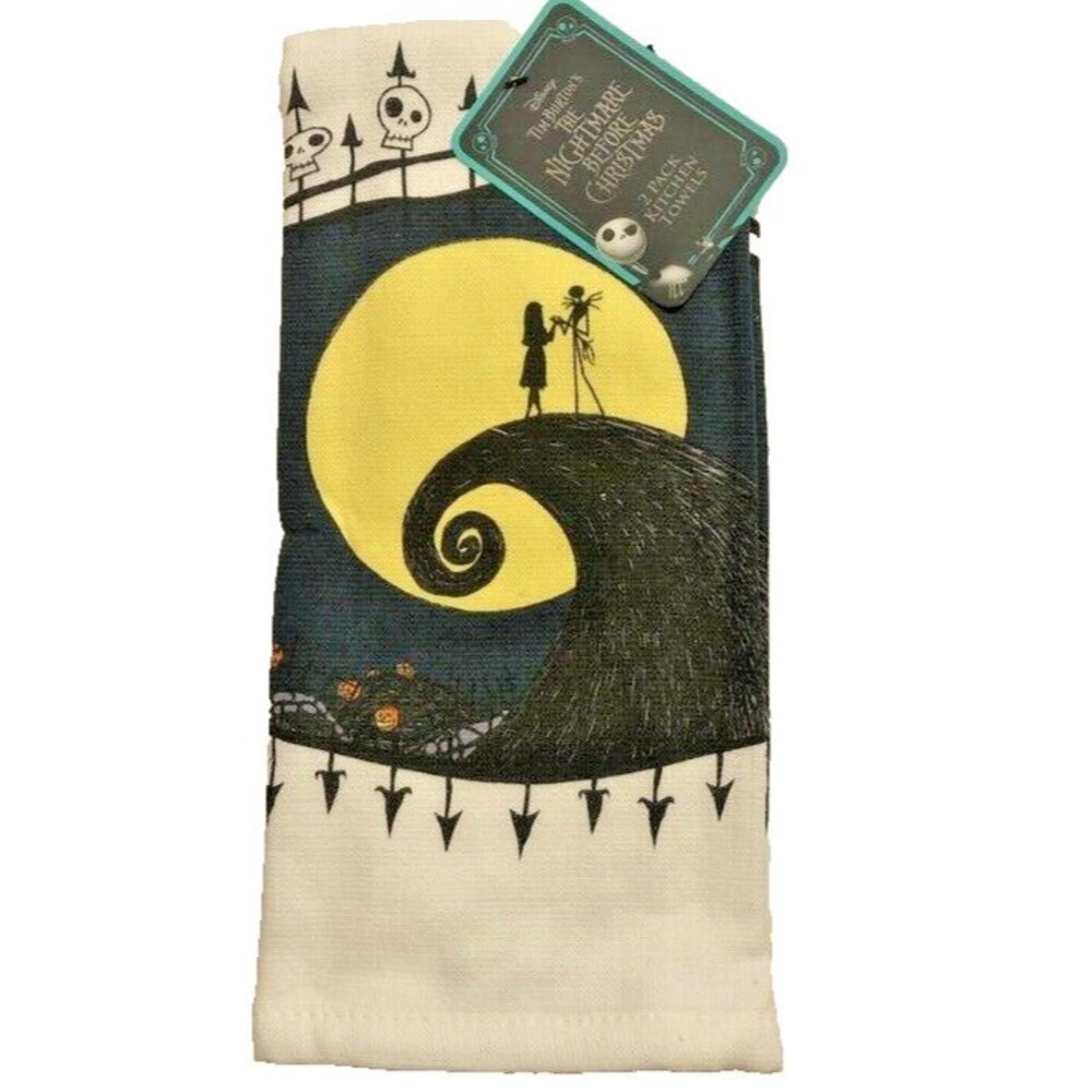 Disney The Nightmare Before Christmas Set of 2 Jack & Sally Kitchen Dish Towels